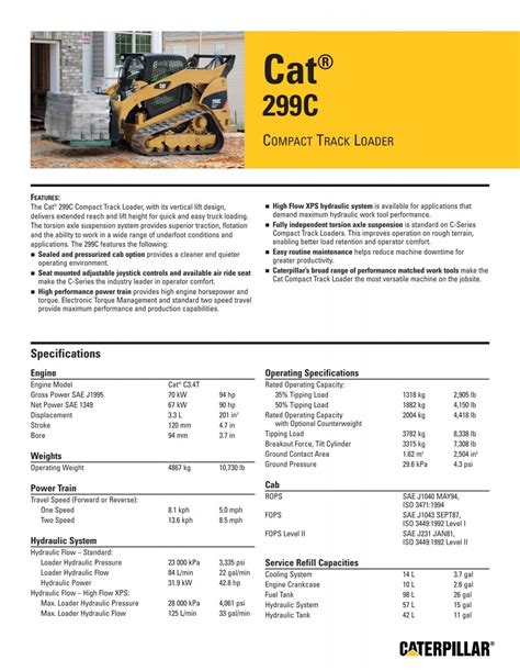 cat 299c skid steer specs|cat 299 lift capacity.